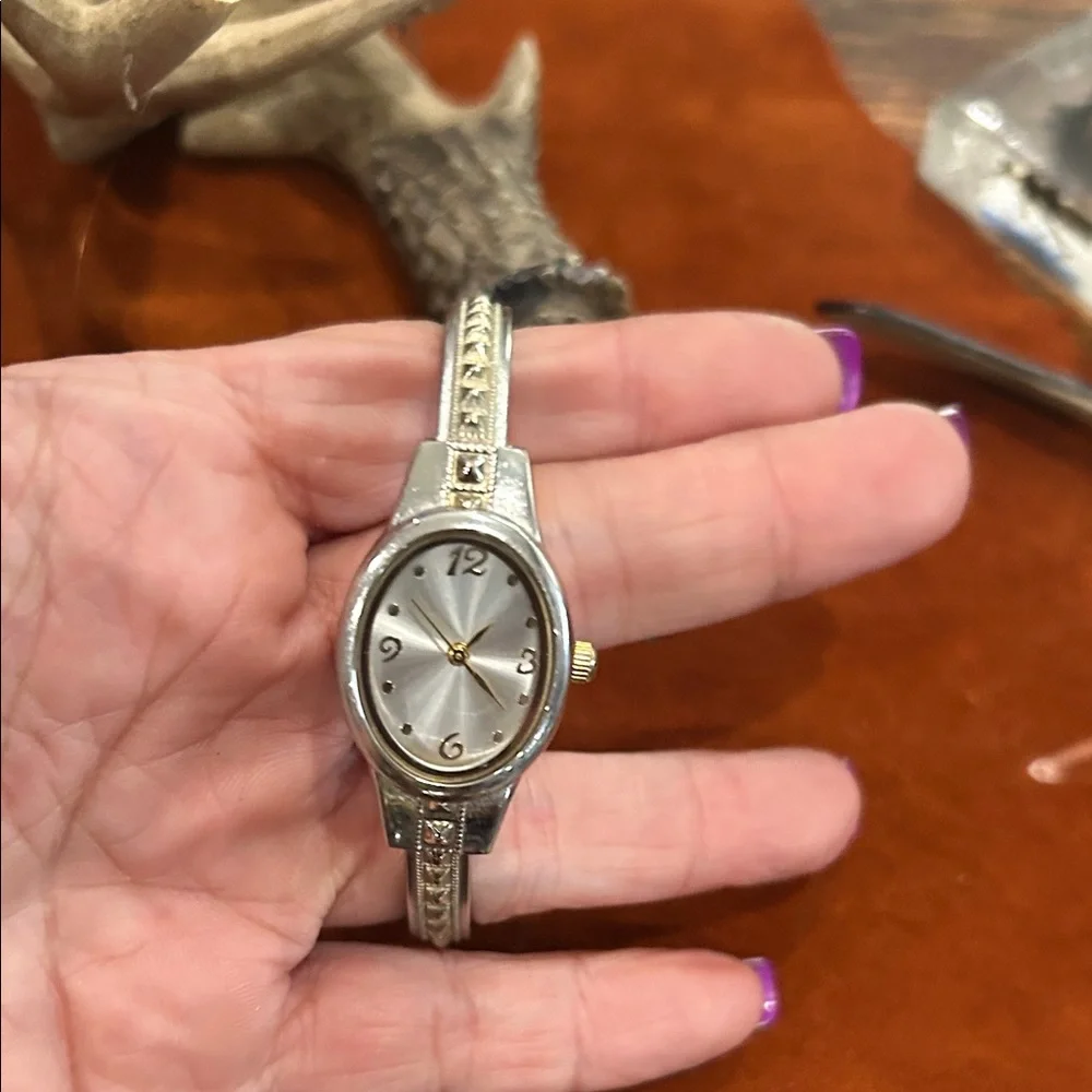 Elegant‎ Silver and Gold Watch bracelet cuff watch